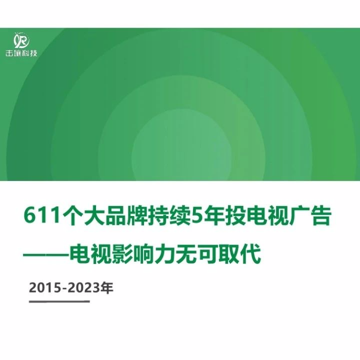 2015-2023年611个大品牌持续5年投电视广告-电视影响力无可取代报告｜融云数字服务社区丨榕媒圈BrandCircle